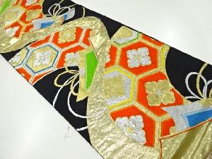 アンティーク　巻物に花亀甲模様織出し袋帯（材料）